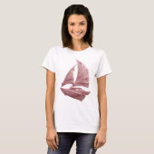 Scherpe Zilveren ROZE ZILILBOOT Statement Design T-shirt (Voorkant volledig)
