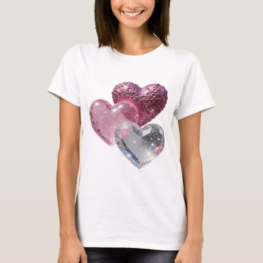 Scherpe Zilveren THREE HEARTS T-shirt (Voorkant)