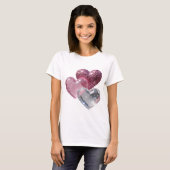 Scherpe Zilveren THREE HEARTS T-shirt (Voorkant volledig)