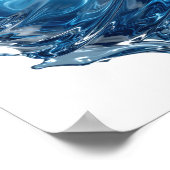 Scherpe Zilveren WATERWERELD Statement Design Poster (Hoek)
