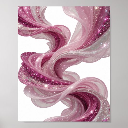 Scherpe Zilveren WAVE Design Poster (Voorkant)