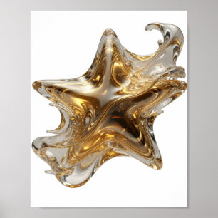 Scherpe Zilveren WHISKY STAR Design Poster