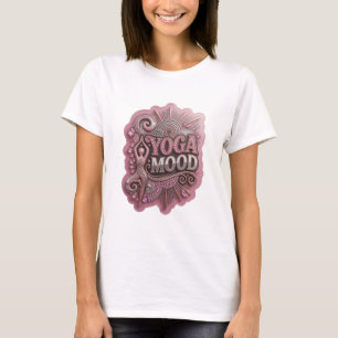 Scherpe Zilveren YOGA MOOD Artistieke Motief T-shirt