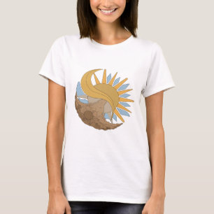 Scherpe Zilveren ZON EN MAAN Stout Ontwerp T-shirt