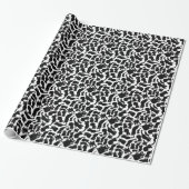Scherpe Zwarte Kat Silhouetten Whimsical Cadeaupapier (Uitgerold)