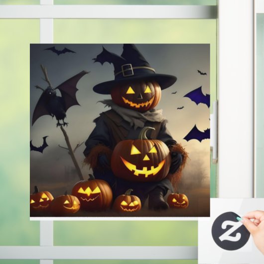 Scherpegelvenster aanklampen. Halloween decor Raamsticker (Huis)