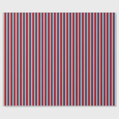 Scherpship Navy Blauw, Rood, Zilver Verticale Stre Cadeaupapier (Vlak)