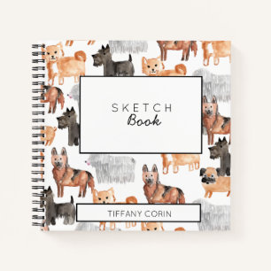 Schetchbook-laptop voor kinderen met een hondje notitieboek