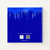 Schetchbook royal blue verf dripping name script notitieboek (Achterkant)