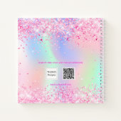 Schetchbook roze paarse glitter holografisch meisj notitieboek (Achterkant)