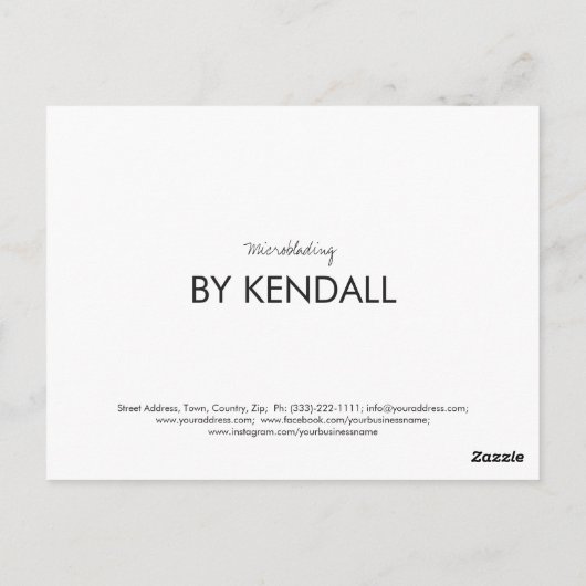 Schetched Brow Microblading Dank Je Korting Briefkaart (Achterkant)