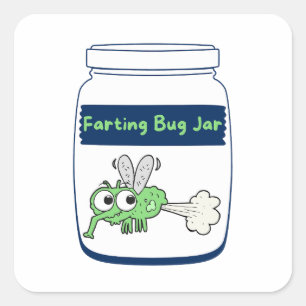 Scheten Bug Jar" Whimsical Vierkante Sticker