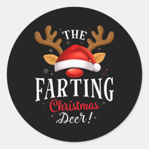 Scheten Kerst Herten Pus Xmas Familie Matching Ronde Sticker