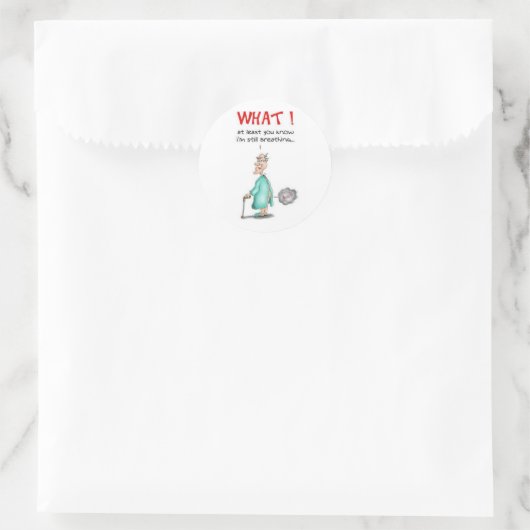 scheten oud Man Ronde Sticker (Tas)