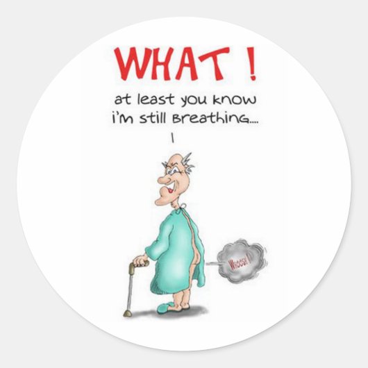 scheten oud Man Ronde Sticker (Voorkant)