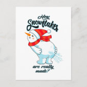 Scheten Sneeuwman Hoe Sneeuwvlokken zijn echt gema Briefkaart (Voorkant)
