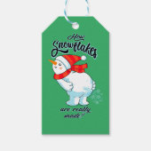 Scheten Sneeuwman Hoe Sneeuwvlokken zijn echt gema Cadeaulabel (Voorkant)