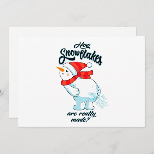Scheten Sneeuwman Hoe Sneeuwvlokken zijn echt gema Feestdagenkaart (Voorkant / Achterkant)