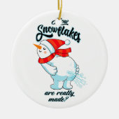 Scheten Sneeuwman Hoe Sneeuwvlokken zijn echt gema Keramisch Ornament (Voorkant)