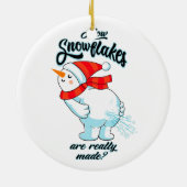 Scheten Sneeuwman Hoe Sneeuwvlokken zijn echt gema Keramisch Ornament (Achterkant)
