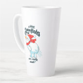 Scheten Sneeuwman Hoe Sneeuwvlokken zijn echt gema Latte Mok (Linkerhoek)