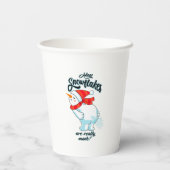 Scheten Sneeuwman Hoe Sneeuwvlokken zijn echt gema Papieren Bekers (Achterkant)