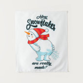Scheten Sneeuwman Hoe Sneeuwvlokken zijn echt gema Wandkleed (Voorkant)