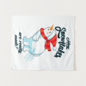 Scheten Sneeuwman Hoe Sneeuwvlokken zijn echt gema Wandkleed (Voorkant (horizontaal))