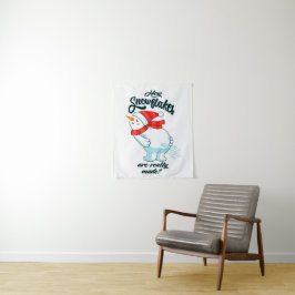 Scheten Sneeuwman Hoe Sneeuwvlokken zijn echt gema Wandkleed