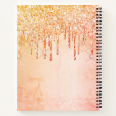 Schetkookboek koraal roos goud roze glitter druppe notitieboek (Achterkant)