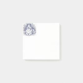 Schetlandse herdershond in schetsstijl post-it® notes