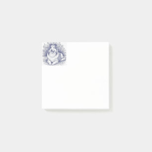 Schetlandse herdershond in schetsstijl post-it® notes