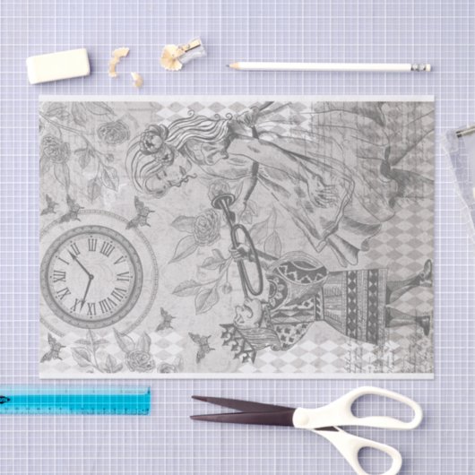  Schets Alice in Wonderland ontkoppeling Tissuepapier (Craft)