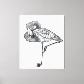 Schets Amerikaans BW Flamingo | Grappige Flamingo Canvas Afdruk (Voorkant)