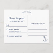 Schets anker wit RSVP maritiem Uitnodiging Briefkaart (Achterkant)