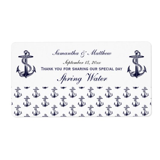 Schets Ankerpatroon Waterfles Label (Voorkant)