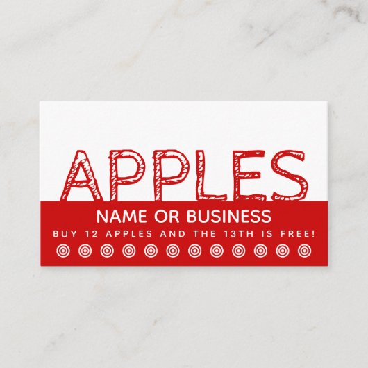 schets APPLES Customer loyalty card fruitstandaard (Voorkant)