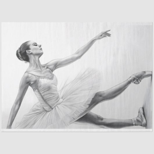  schets Ballerina Decoupage Tissuepapier (Voorkant)