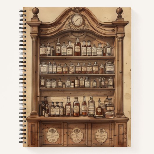 schets Bar op Distressed Paper Notitieboek (Voorkant)