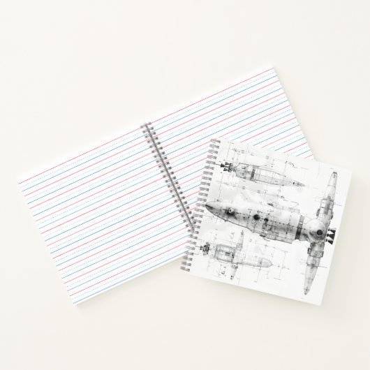 Schets blauwdruk ruimteschip notitieboek (Binnen)