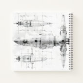 Schets blauwdruk ruimteschip notitieboek (Achterkant)