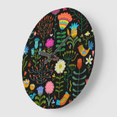 Schets bloemenmotief, naadloos artistiek patroon. grote klok (Hoek)