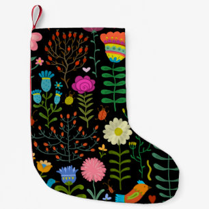 Schets bloemenmotief, naadloos artistiek patroon. kleine kerstsok