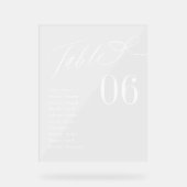 Schets Bow Script Gastennamen Zittingtabelnummer Acryl Bord (Voorkant)