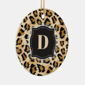 Schets Classic Leopard Pattern w / Aangepast Monog Keramisch Ornament (Rechts)