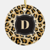 Schets Classic Leopard Pattern w / Aangepast Monog Keramisch Ornament (Voorkant)