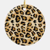 Schets Classic Leopard Pattern w / Aangepast Monog Keramisch Ornament (Achterkant)