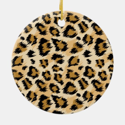 Schets Classic Leopard Pattern w / Aangepast Monog Keramisch Ornament (Achterkant)