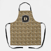 Schets Classic Leopard Pattern w / Aangepast Monog Schort (Voorkant)