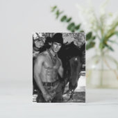 Schets:  Cowboy en paarden Briefkaart (Staand voorkant)